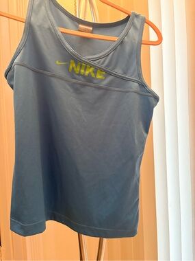 Nike Light Blue Tank with Neon Green Accent
